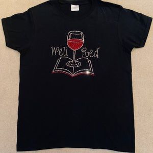 “Well Red” Rhinestone Regular Cut Wine T-shirt